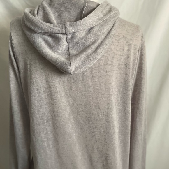 Semi-sheer grey pullover hoodie sz s - Picture 5 of 7